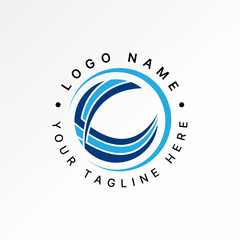 Logo design graphic concept creative premium vector stock image top sell initial C font cutting swoosh circle monogram pattern to art consulting firm