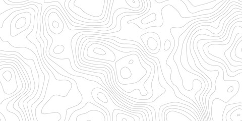 Geography landscape Topo contour map on white background, Topographic contour lines. Seamless pattern with lines Topographic map. Geographic mountain relief diagram line wave carve pattern. 