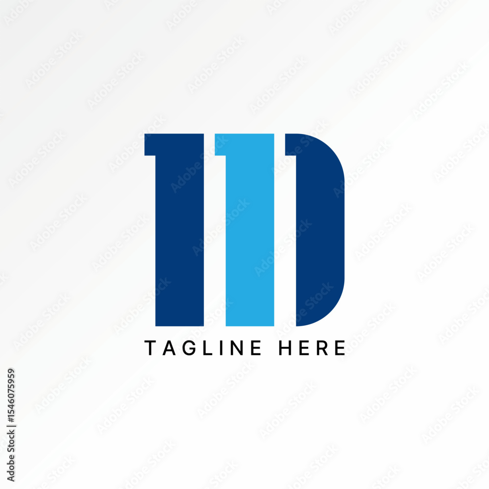 Fototapete logo design graphic concept creative premium vector stock image top sell initial d 11d font cutting 
