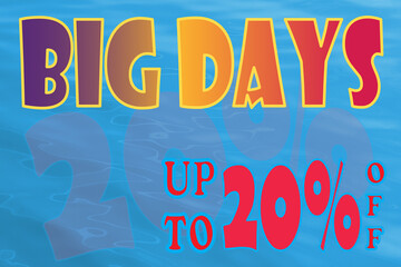 Big sale poster. Up to 20% off.