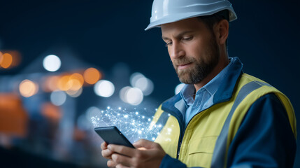 Engineer Managing a Vibrant Logistics Network with Cargo Data Visuals