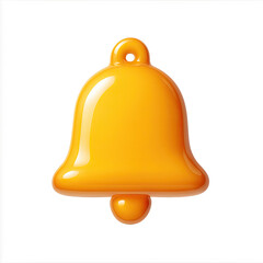 Glowing Yellow 3D Bell Icon on Dark Background