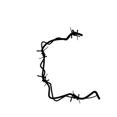 Font and number barbed wire