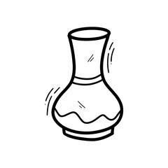 Hand Drawn Vase Illustration. Doodle Vector. Isolated on White Background - EPS 10 Vector