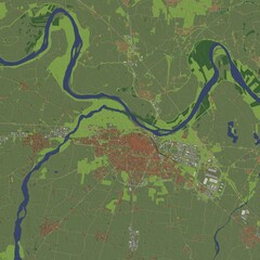 3D illustration of city and urban in Piacenza Italy