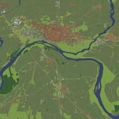 3D illustration of city and urban in Piacenza Italy