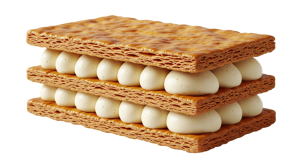 Mille Feuille isolated on Transparent Background. French food