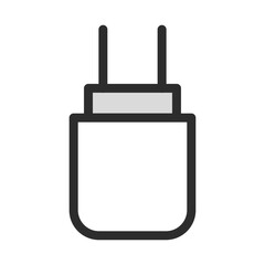 Power Adapter Line Icon: Electrical Charger, USB Plug, Energy Supply, Mobile Device Charging. Editable Vector.