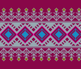 Cross Stitch Embroidery Detailed Vector