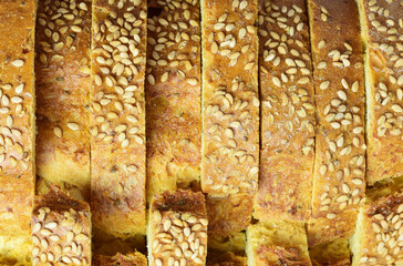 chia bread delight, zenith view and close up