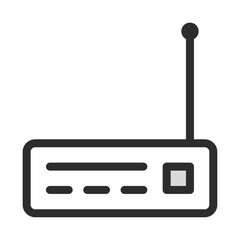 Router, antenna, wireless, internet, Wi-Fi, modem, signal, data, connection, broadband icons. Network & Connectivity Vector Icon Set - Editable