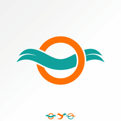 Logo design graphic concept creative premium vector stock image top sell initial O font wings ribbon type monogram business to consulting firm premium