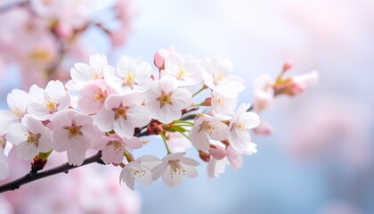 Obraz premium Delicate cherry blossoms bathed in light