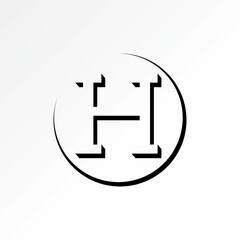 Logo design graphic concept creative premium vector stock image top sell initial H font negative space shadow circle swoosh to monogram consulting law