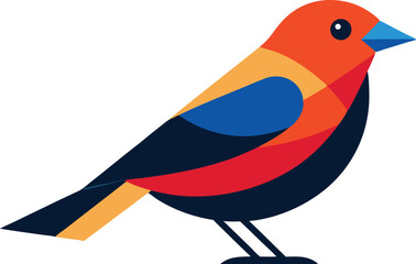 Beautiful colorful tanager bird perched on branch, vibrant tropical bird photography, nature wildlife image, exotic bird close-up, high-quality free stock photo of tanager