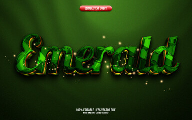 Emerald 3D editable text effect
