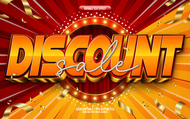 Discount Sale 3D editable text effect