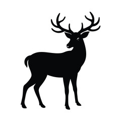 Naklejka premium Deer with antlers silhouette design for wildlife forest hunting and outdoor themes