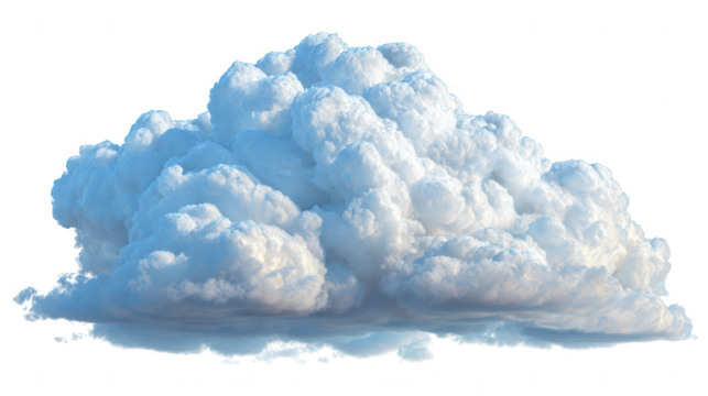 Fluffy white cumulus cloud isolated on transparent background