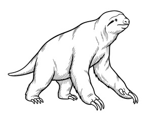 Megatherium Line Art