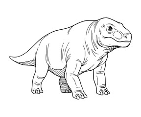 Toxodon Line Art