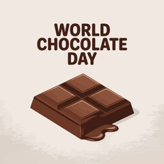  sweet treat flat design, cocoa bar vector, clean chocolate symbol, chocolate square icon, chocolate flat art, food awareness day, July 7