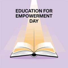 educational rights day, knowledge empowerment vector, vector education awareness, clean EPS design, access to learning vector, symbolic education icon, girls education support, open book flat art, sch