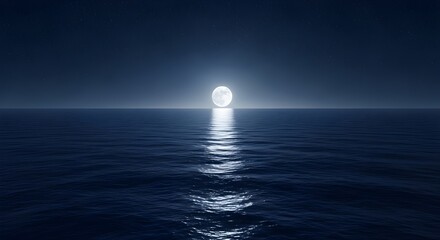 Moonlit Ocean Night Scene – AI Generated Image
