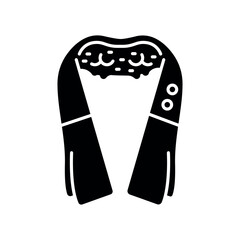 Smart neck massagers black flat icon for digital and print projects.