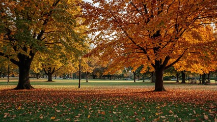 Beautiful autumn in a park