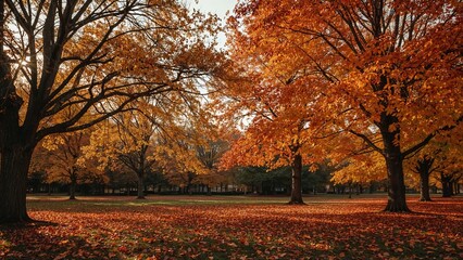 Beautiful autumn in a park