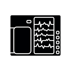 portable electrocardiograph black flat icon for digital and print projects.