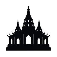 Silhouette of temple structure representing peace worship tradition and sacred spaces
