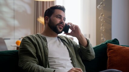 Emotional satisfied happy Caucasian business man male guy client homeowner businessman user...