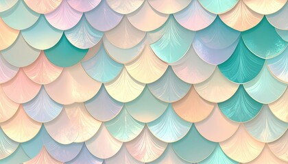 Pastel Mermaid Scales Background Pattern