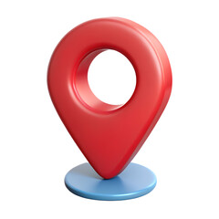 3D Location Pin Icon on White