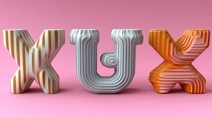 Stylized XUX Letters on Pink Background
