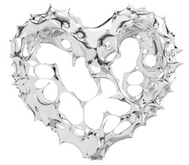 Digital render of an abstract, spined heart, perfect for expressing difficult love or strong emotions.