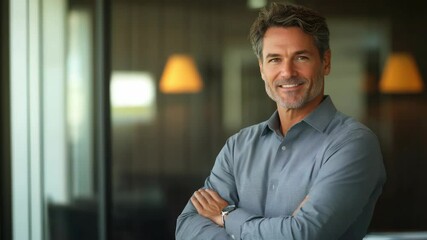 Smiling, confident man in professional attire