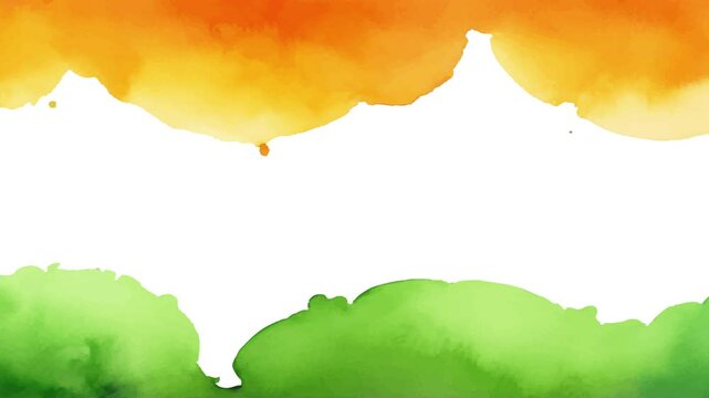 Tricolor Canvas: A watercolor depiction of the tri-colored flag. The illustration showcases the harmony of saffron, white, and green, representing unity and patriotism.