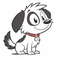Fluffy Dog Icon with Big Eyes