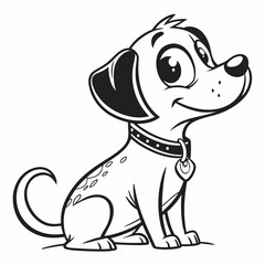 Cartoon Dog in Minimal Geometric Style