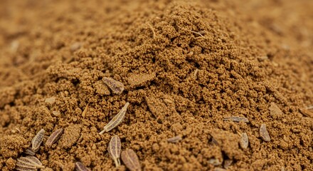 Macro Close-up of Aromatic Caraway Seed Ground Spice