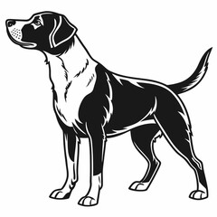 Black and White Silhouette Dog Icon