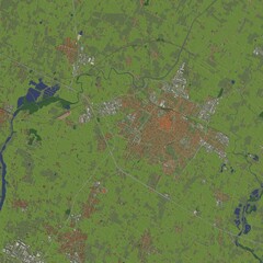 3D illustration of city and urban in Modena Italy