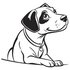 Calm Dog Face in Flat Design