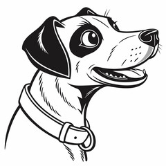 Cartoon Puppy Face in Black and White