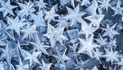 Frozen Star Pattern On Ice