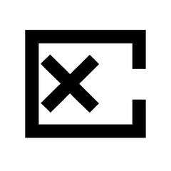 Fototapeta premium Terminal with x icon vector illustration