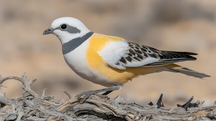 White-breasted Whiteface perched on dry branches